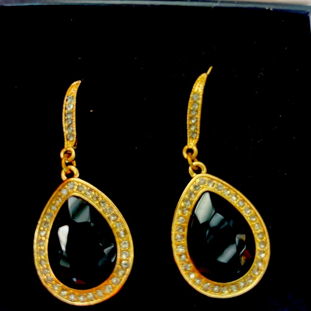 Gold and Black Earrings